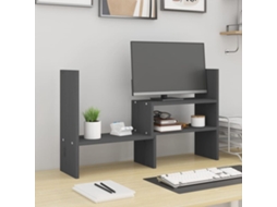 Vidaxl Suporte Para Monitor (39-72)x17x43 Cm Pinho Maciço Cinzento