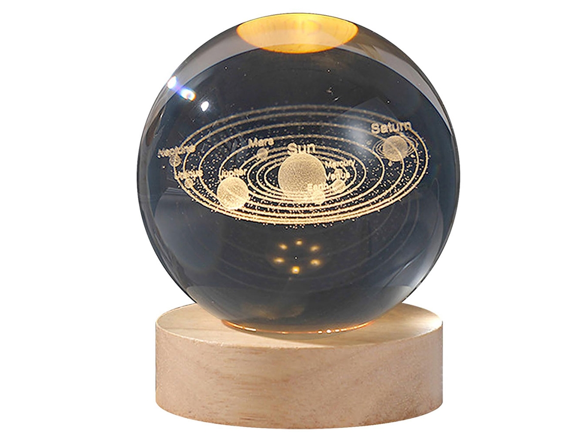 Bola De Cristal Led Luz Noturna Bola Galáctica Sistema Solar Truyuety