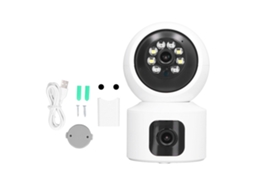 Câmera De Vigilância Dupla 1080p Hd Sem Fio Com Controle Remoto Interno Plugue Eu