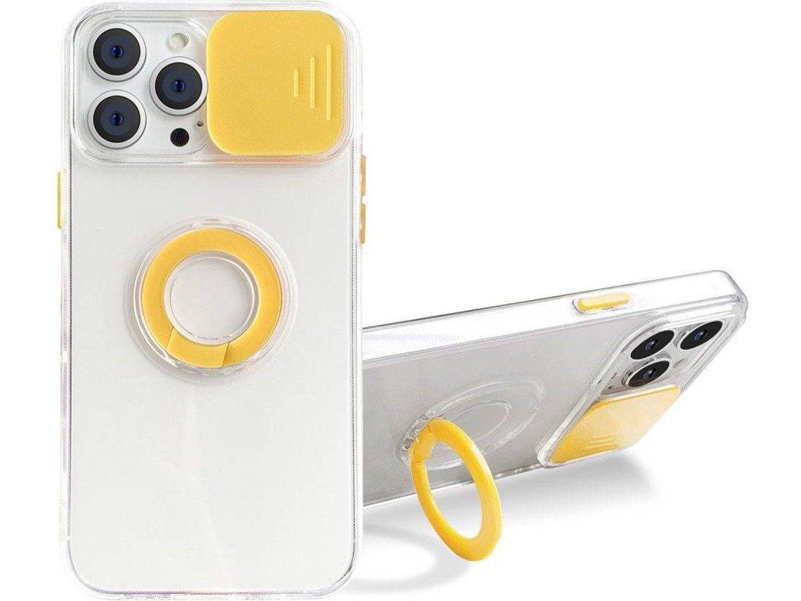 Capa iPhone 13 Pro Max HFS-HOUSE com Anel Tpu Amarelo