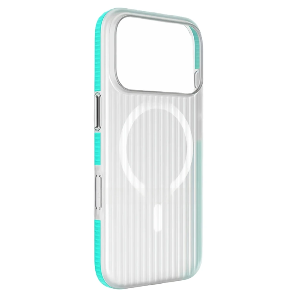 Capa Protetora Magnética Rígida De Policarbonato Antiderrapante (para Iphone 15 Pro Max Azul), Compatível Com Carregamento Sem Fio.