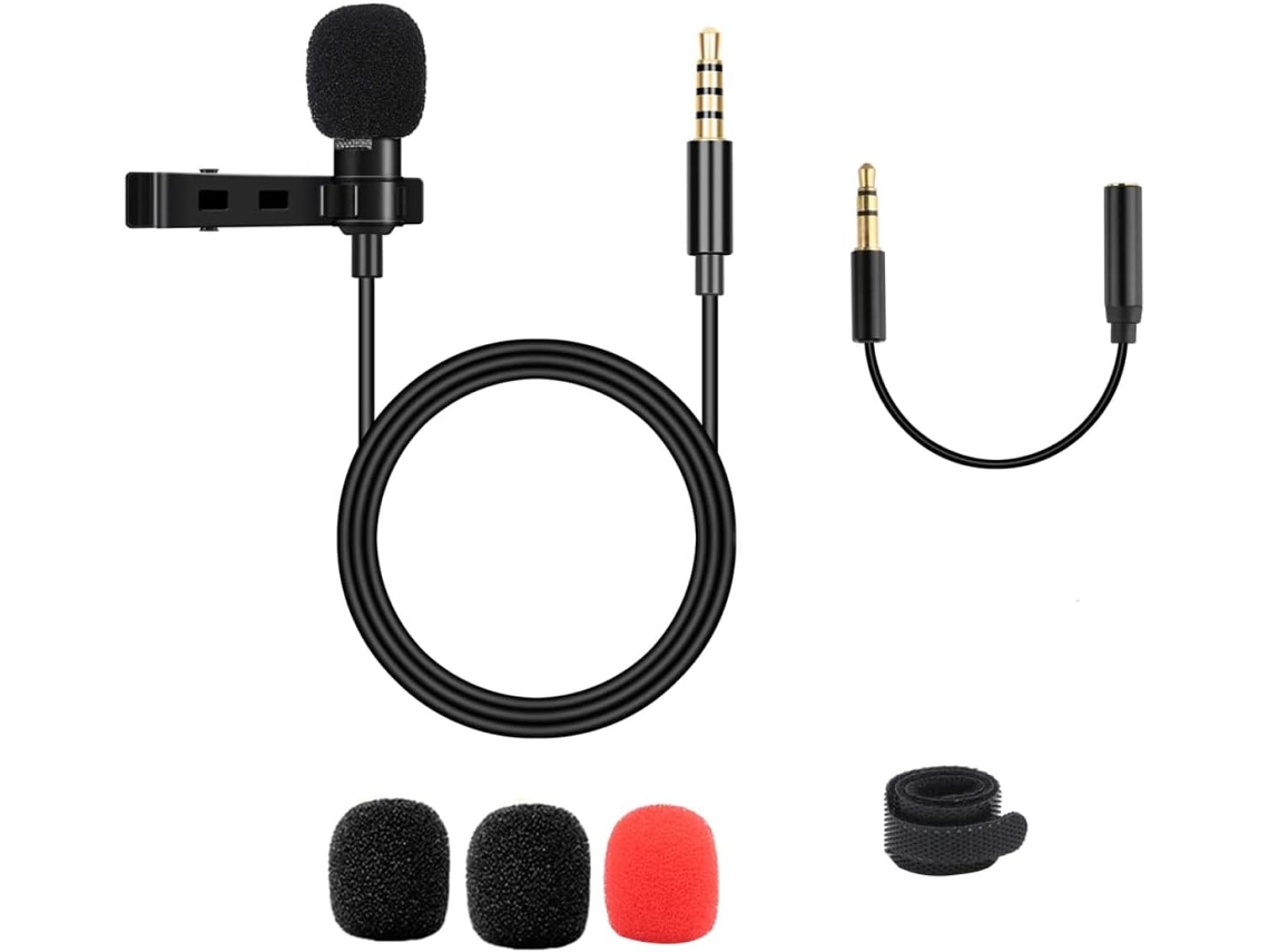 Microfone Omnidirecional De Lapela Com Design Em Metal E Plástico Para Gravação, Compatível Com Câmeras