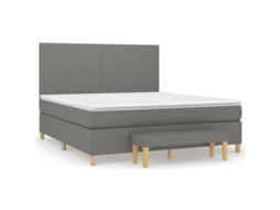 Cama com Molas/Colchão 180x200 Cm em Tecido Cinzento Escuro MAISON EXCLUSIVE