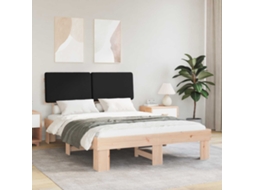 Vidaxl Estrutura De Cama Com Cabeceira Estofada Preto 150 X 200 Cm