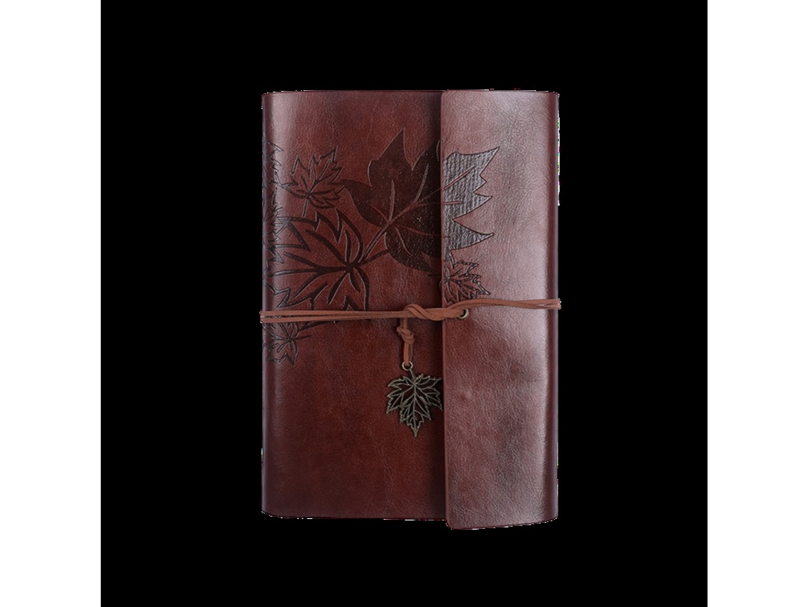 Caderno A6 em Couro Pu, Diário de Viagem Vintage, Caderno de Folhas Soltas com Design Elegante, Perfeito para Presentear BRILVIBERA