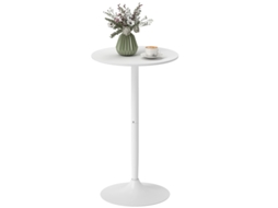 Mesa de Bar Alta Redonda Compacta Branca para Cozinha, Ø60x102 Cm, Perfeita para Espaços Pequenos PAPRIKA