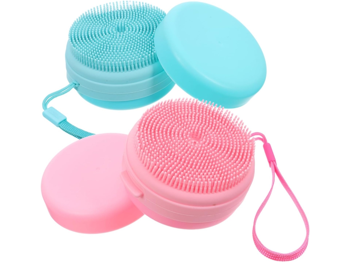 Eringogo Escova Corporal Esfoliante Multifuncional De Silicone Para Cabelo E Pele 2 Peças, Escova De Banho Com