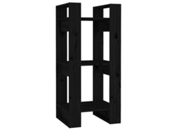 Prateleira/divisória 41x35x91 Cm Pinho Maciço Preto MAISON EXCLUSIVE