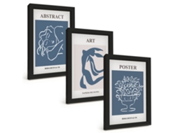 Composição De Quadros Padrões Abstratos Elegantes Ao Estilo Matisse Espelharte (3 Peças 20x30 Cm)