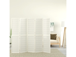 Vidaxl Biombo Dobrável Com 5 Painéis Estilo Japonês 200x170 Cm Branco