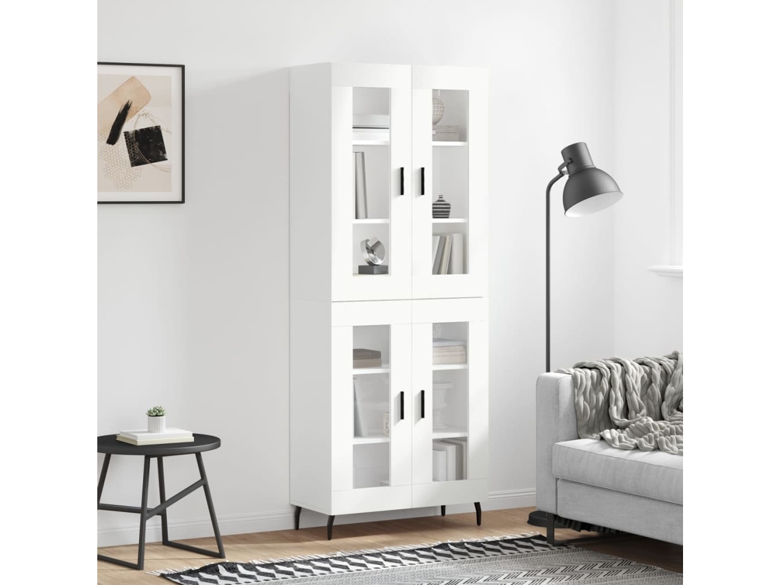 Vidaxl Armário Alto 69,5x34x180 Cm Derivados De Madeira Branco