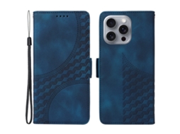 Capa Em Couro Pu, Para Iphone 16pro Max - Azul