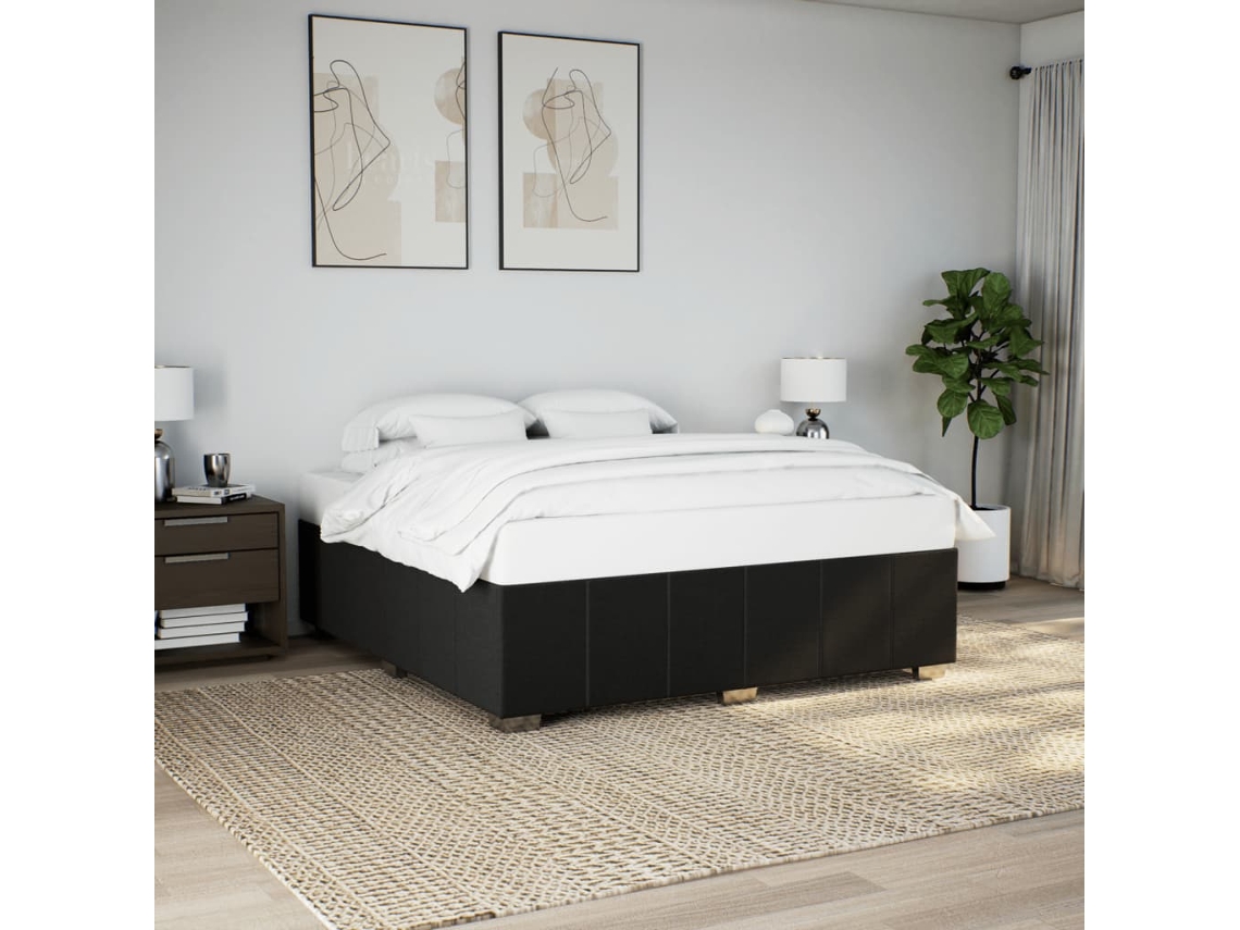 Vidaxl Estrutura De Cama Sem Colchão 180x200 Cm Tecido Preto