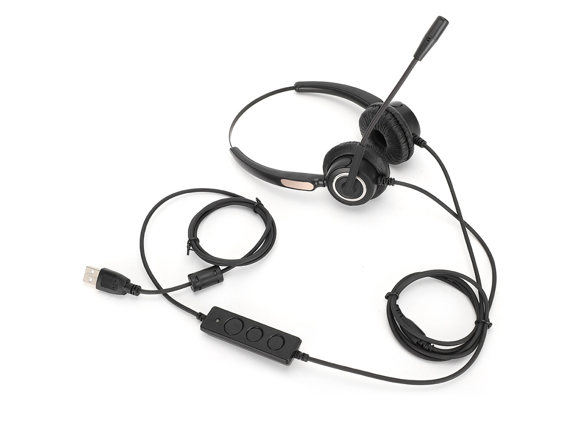 Fone de ouvido Mali USB 510D, para operadores de telefone, microfone ajustável, confortável
