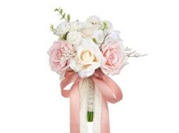 Buquês de Noiva e Damas de Honra, Rosas Artificiais Brancas e Champanhe, para Casa e Casamento, Festas AQUAFORGE