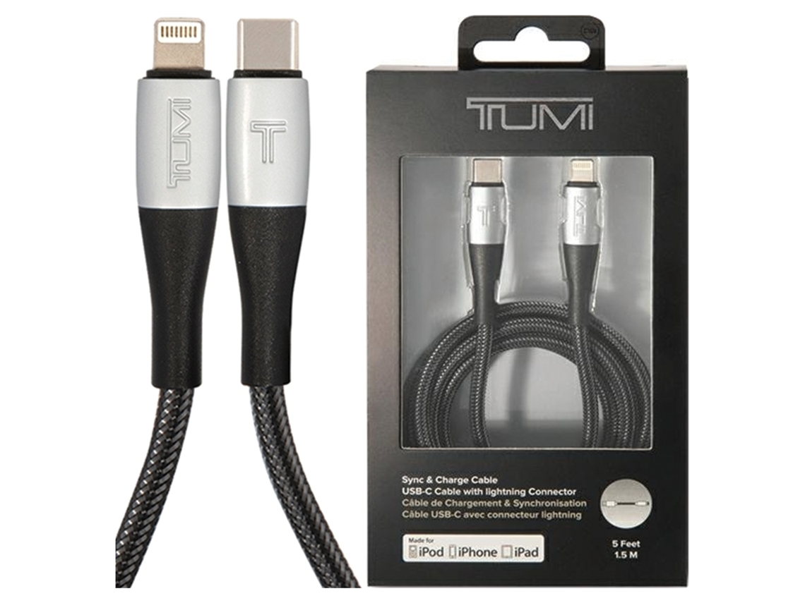 Cabo Usb C Para Lightning Tumi De 1,5 M Para Iphone 11, 12, 13 E 14 Com Carregamento Rápido