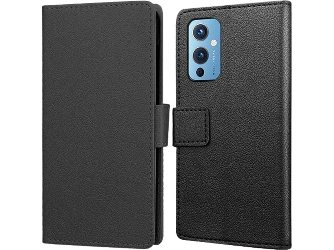 Just In Case Book Case Couro-pu Preto Oneplus 9