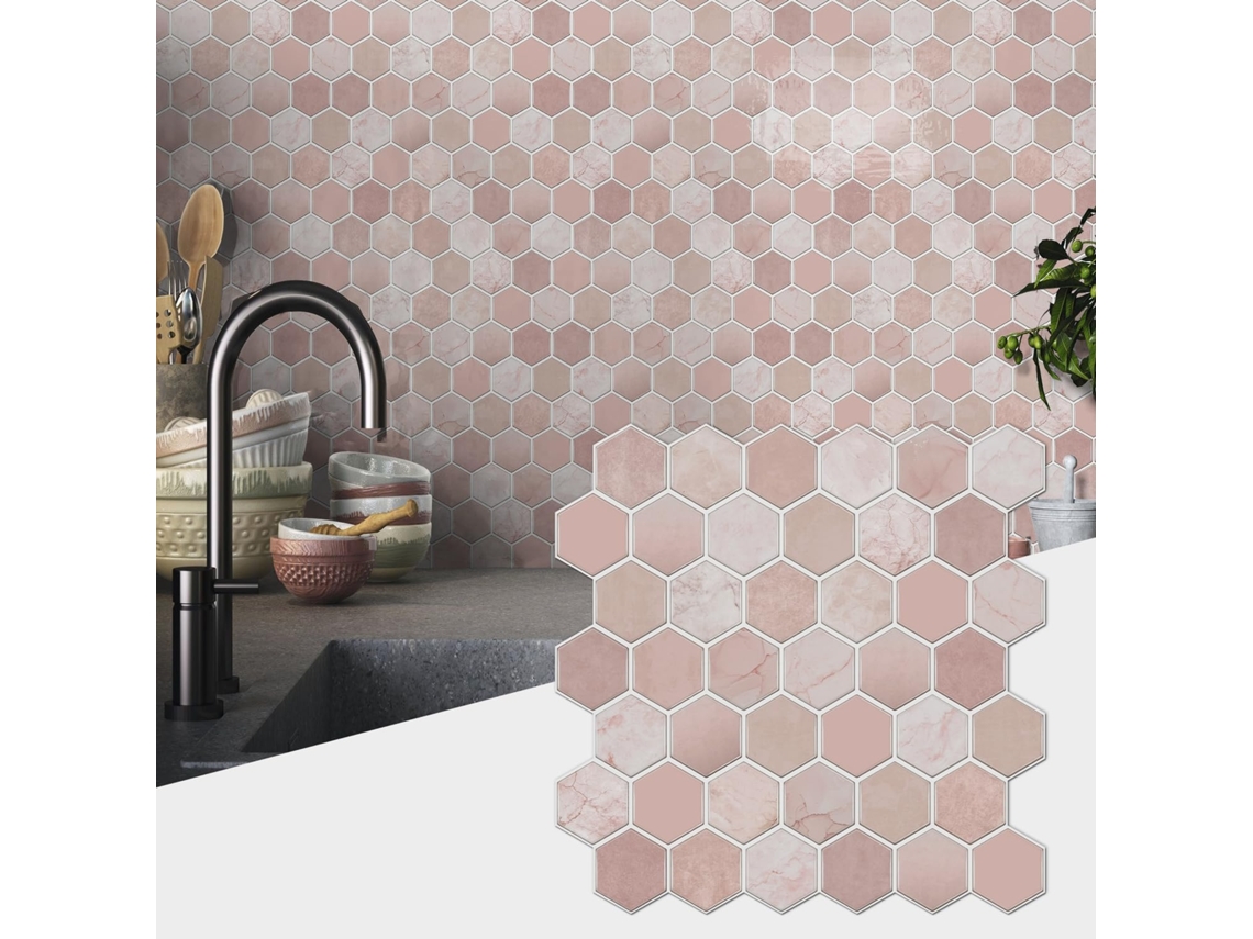 Lurelia Azulejo Adesivo Folhas Removível 12 Unidades 30x30 Cm Modelo 264