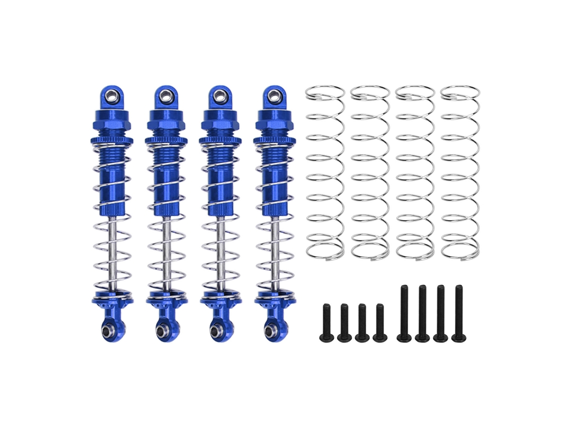 4 Peças De Amortecedores Dianteiros E Traseiros De Alumínio Para Axial Capra Utb18 1/18 Rc Azul
