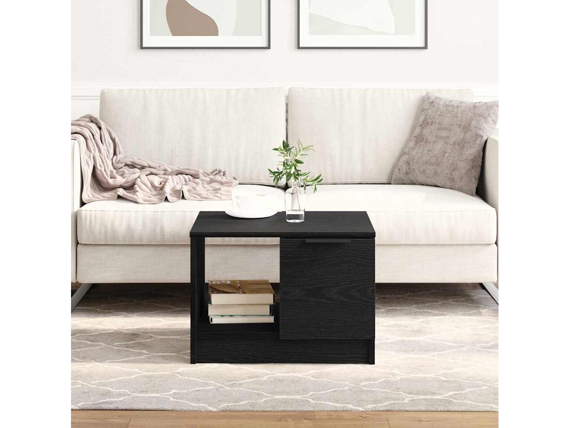 Vidaxl Mesa De Centro Carvalho Preto 50 X 50 X 36 Cm