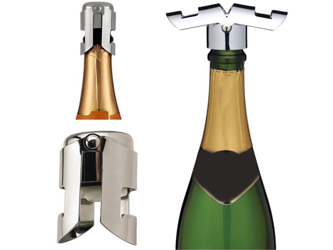 Fechos Portáteis de Aço Inoxidável Champanhe Espumante Rolha Garrafa Vinho Tampa com Fluxo Lico UISAVE