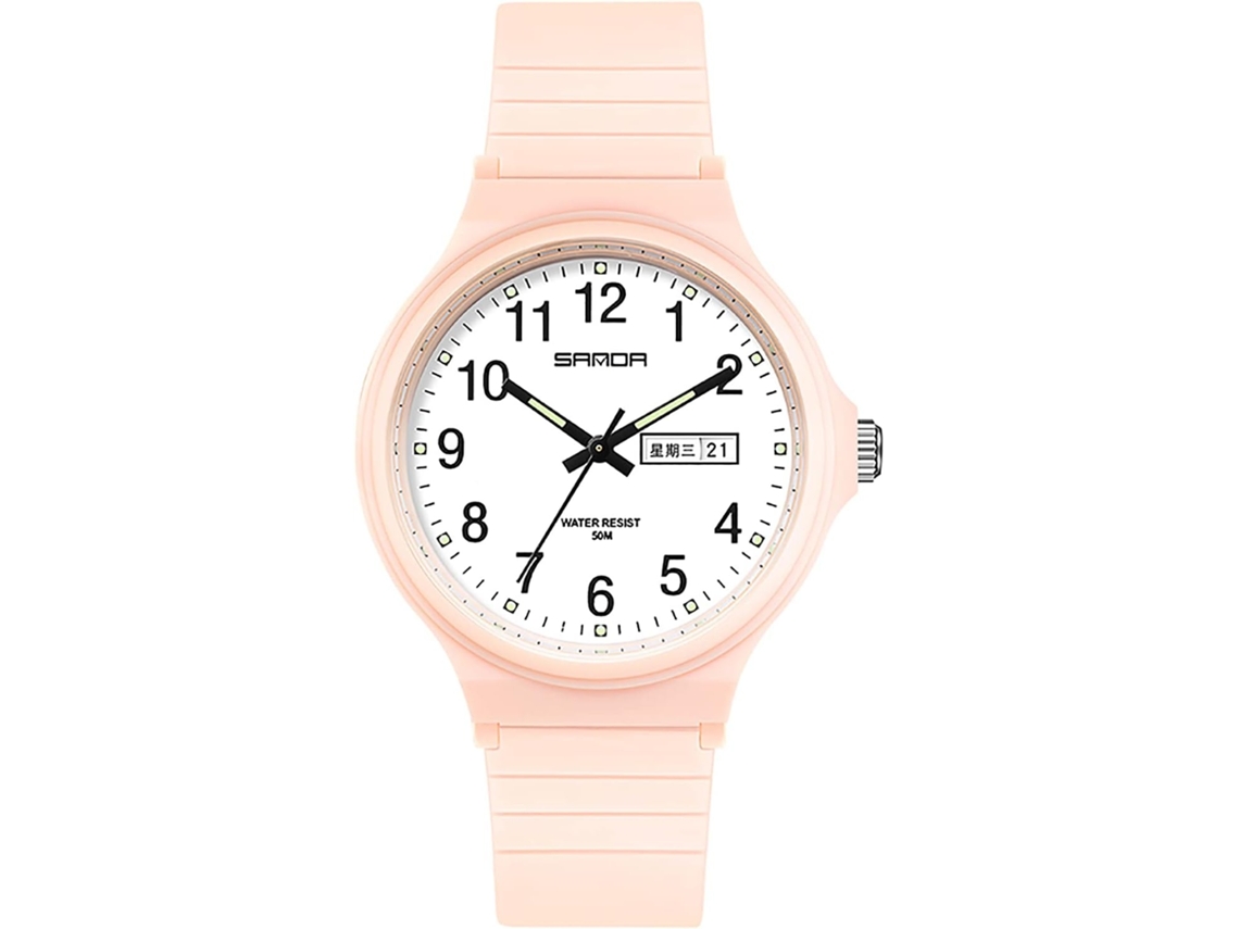 Lurelia Relógio De Pulso, Movimento De Quartzo, Data/calendário, Luminoso, Tpu, Rosa