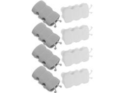 Conjunto de 8 suportes de silicone para chuveiro com ventosa resistente, à prova de furos e compatíveis.