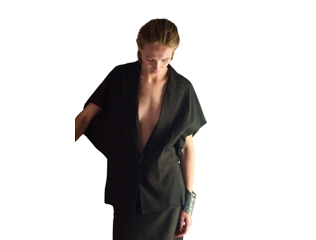 Colete De Mulher Erika Cavallini Linho Preto (42)