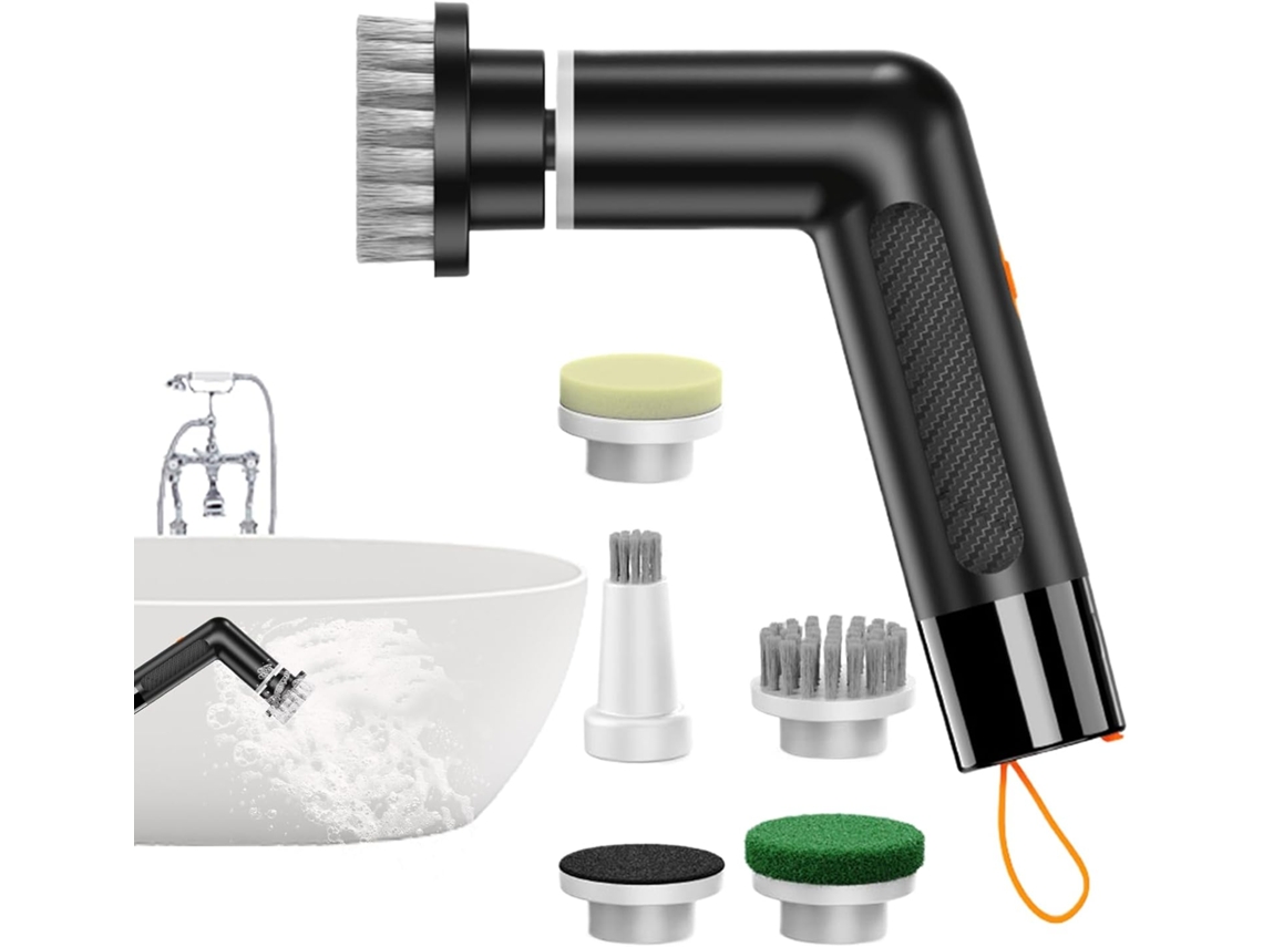 Escova De Limpeza De Chuveiro Manual Giratória Ergonômica E À Prova D'água