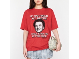 Rockinstone Step Brothers Movie If You Touch My Drums Heather Red Adult T-shirt Size:m