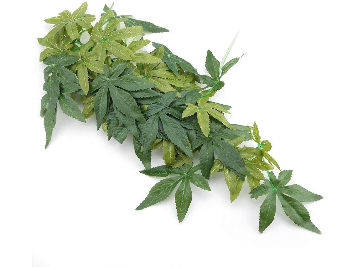 1 Planta Artificial, Folha Artificial Verde para Aquário/réptil BRILVIBERA