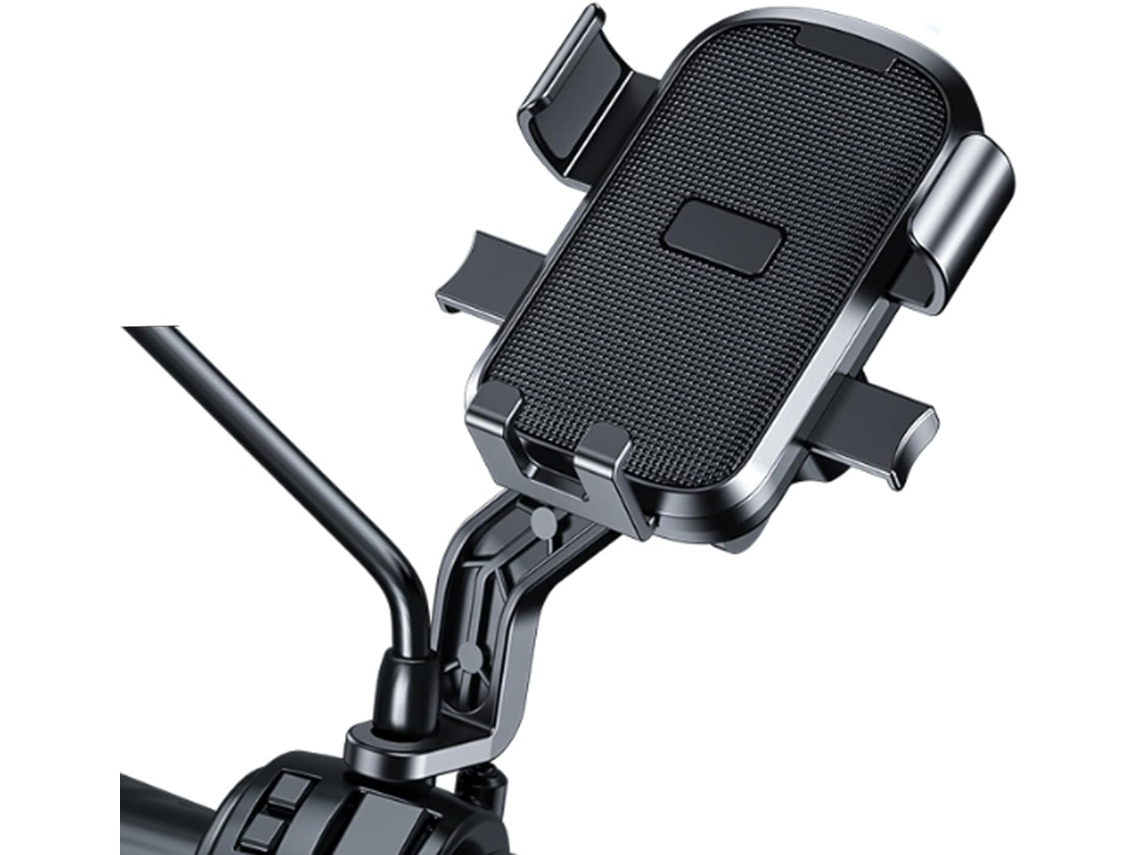 Suporte para Celular de Bicicleta, Fixação Giratória de 720° no Guidão da Motocicleta, Instalação Rápida e Proteção Contra Quedas JYTGALX (preto)