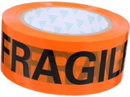 Fita Adesiva de Advertência "frágil" Laranja Garneck, 4,8 Cm X 100 M, para Embalagens Envio, Rolo Resistente P