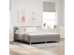 Vidaxl Cama Box Com Almofada Cinzento-acastanhado 180 X 200 Cm Tecido