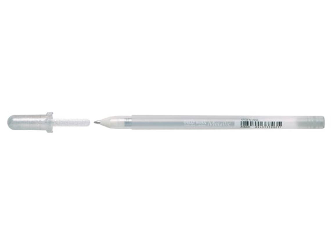 Canetas De Gel Metálicas Prateadas Sakura, Modelo Xpgb M 553, Pacote Com 12 Unidades