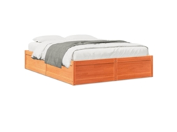 Cama Sem Colchão 140x190 Cm Pinho Maciço Castanho mel MAISON EXCLUSIVE