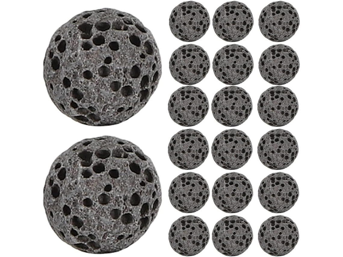 Difusor de Óleos Essenciais 33 Peças Com Pedras Vulcânicas, Preto.