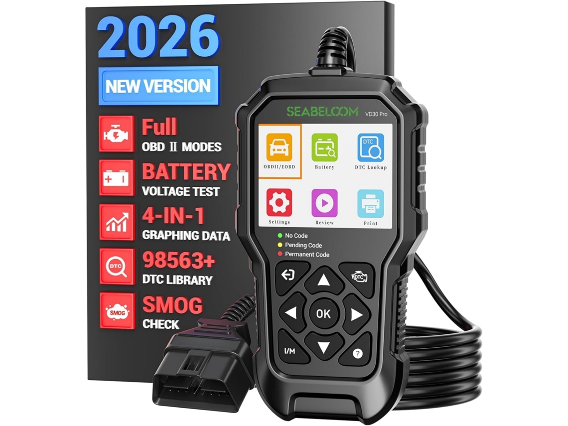 Scanner Obd2 Zruxe Vd30 Pro Leitura E Apagamento De Códigos De Erro Ecrã Lcd Dados Em Tempo Real Plug And Play Universal Preto