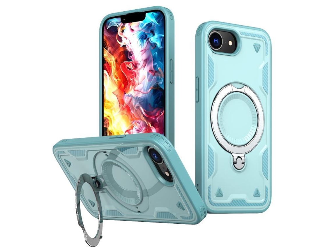 Capa Armor Híbrida Pc Tpu Para Iphone 17e - Suporte De Anel Magsafe