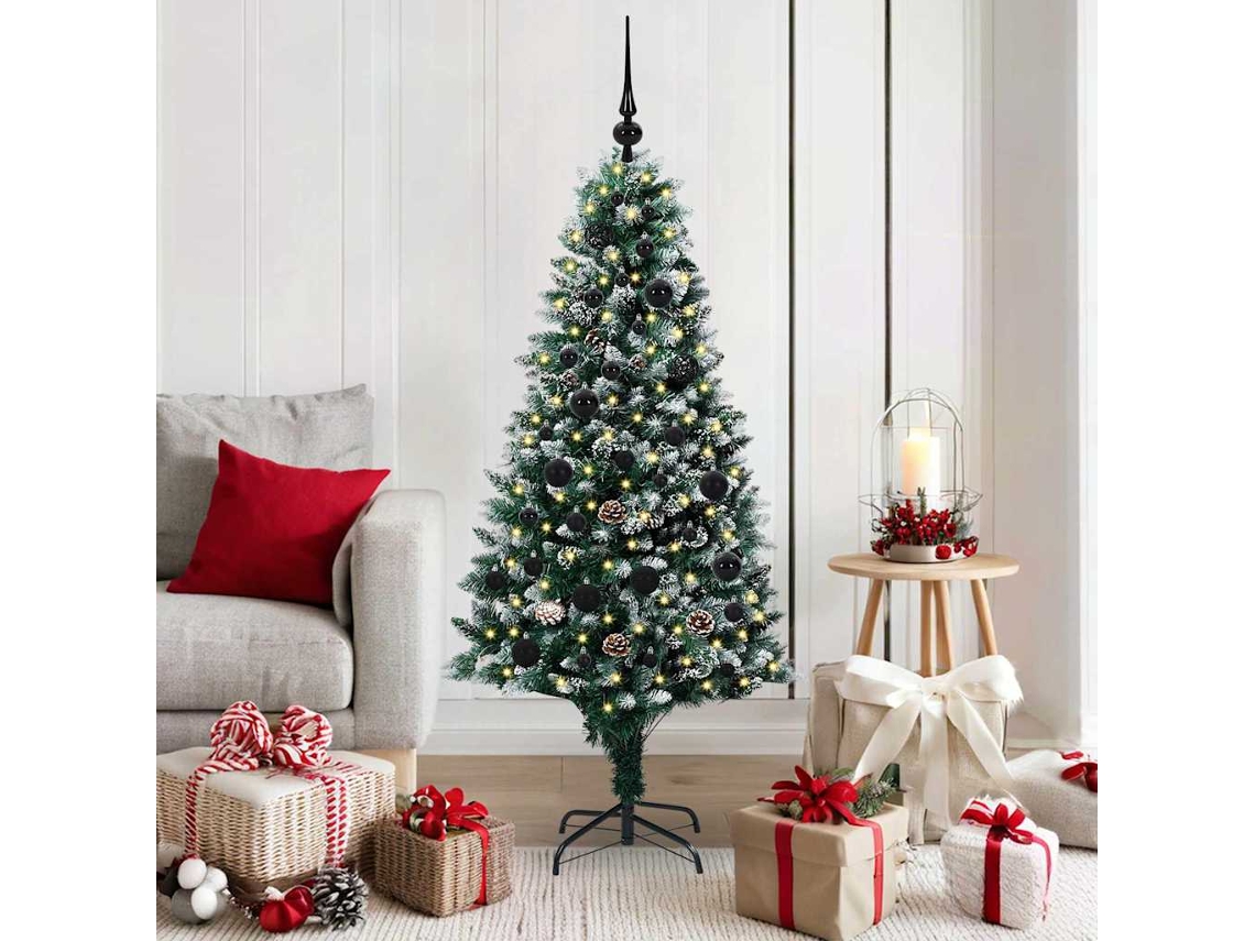 Vidaxl Árvore De Natal Artificial Verde 150 Cm Pvc, Aço E Plástico
