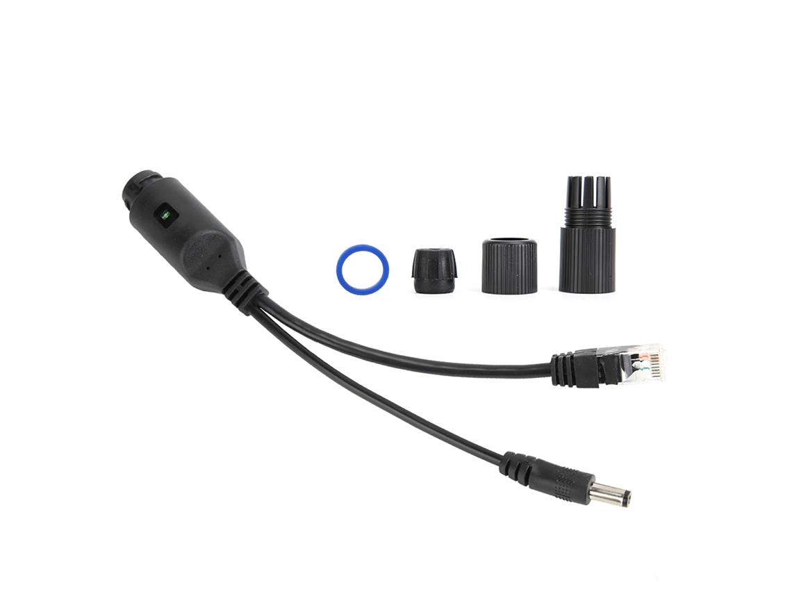 Conversor Splitter Inyector Poe 24v Adaptador Cable Ethernet Impermeable Para Cámara Ip Negro