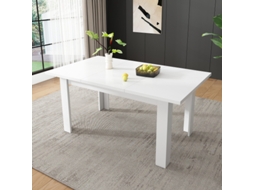 Mesa Jantar Retangular 120x70cm Com Arrumação, Moderna E Funcional, Branca - Ideal Para Café E Lazer Ideal Para Jardim Para Varanda Ao Ar Livre