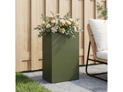 Vidaxl Vaso De Jardim Verde-azeitona 40 X 30 X 75 Cm