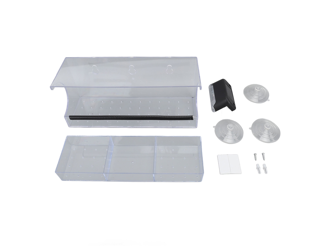 Comedouro de Pássaros para Janela com Luz Solar e Cups de Sucção, Transparente