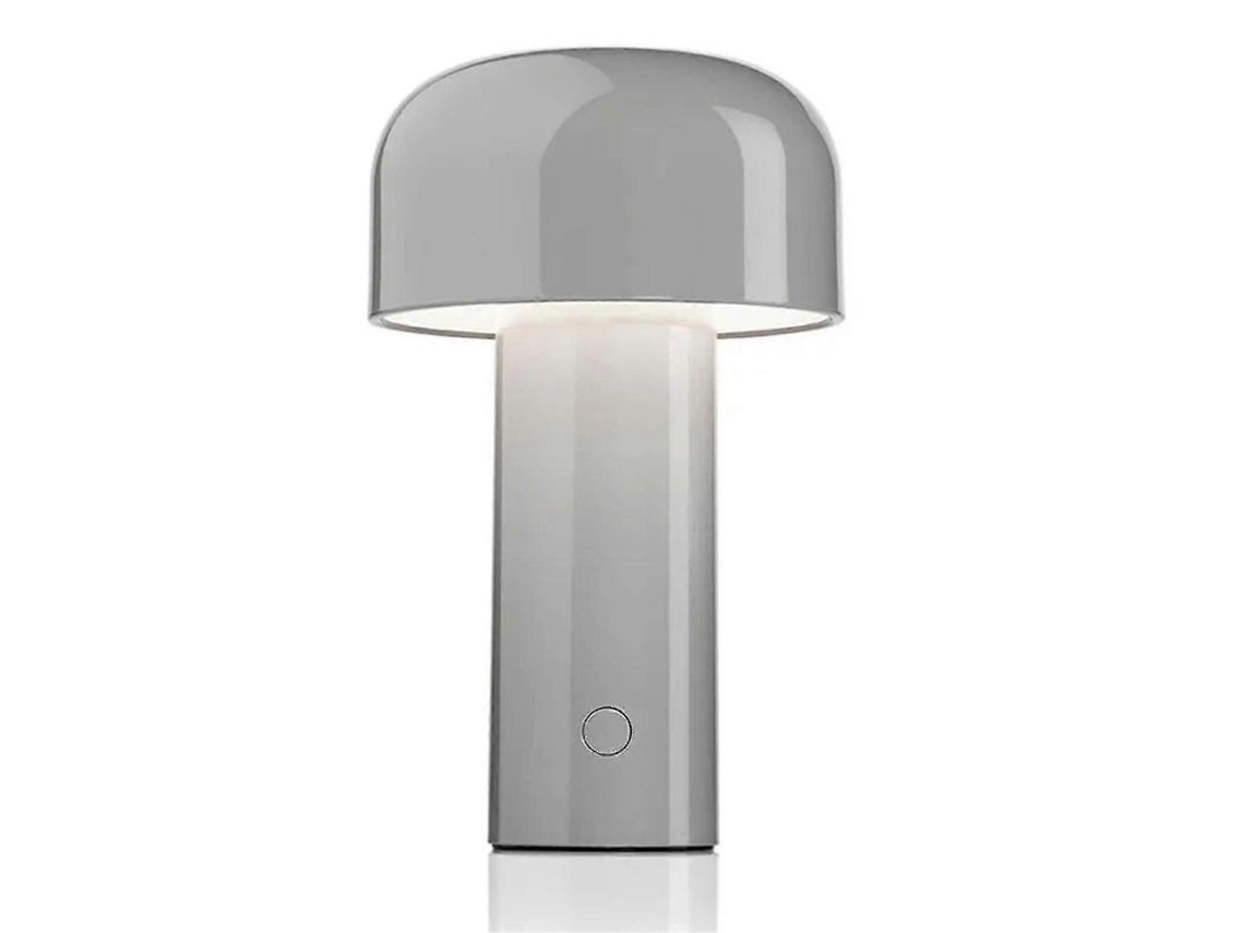Lâmpada De Mesa Cogumelo Criativa Led Recarregável 3w 3 Níveis De Iluminação Luz Noturna De Metal Gris