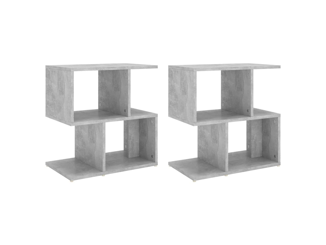 Bedside Cabinet, Bedside Cabinets Vidaxl Cinzeto Madeira Processada (n/a)