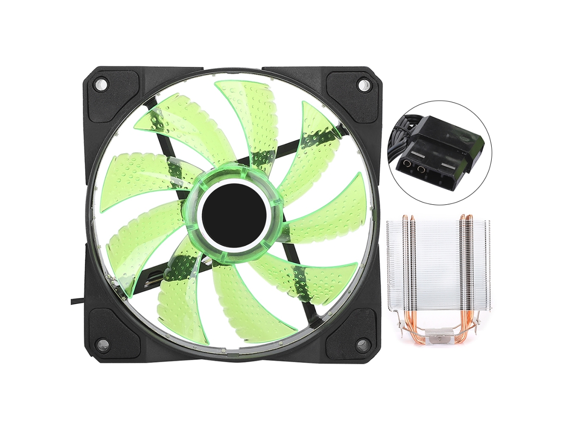 Resfriador De Cpu Com 6 Túbulos De Latão E Ventilador Ultra Silencioso Para Desktop 775 1155 1366 Verde