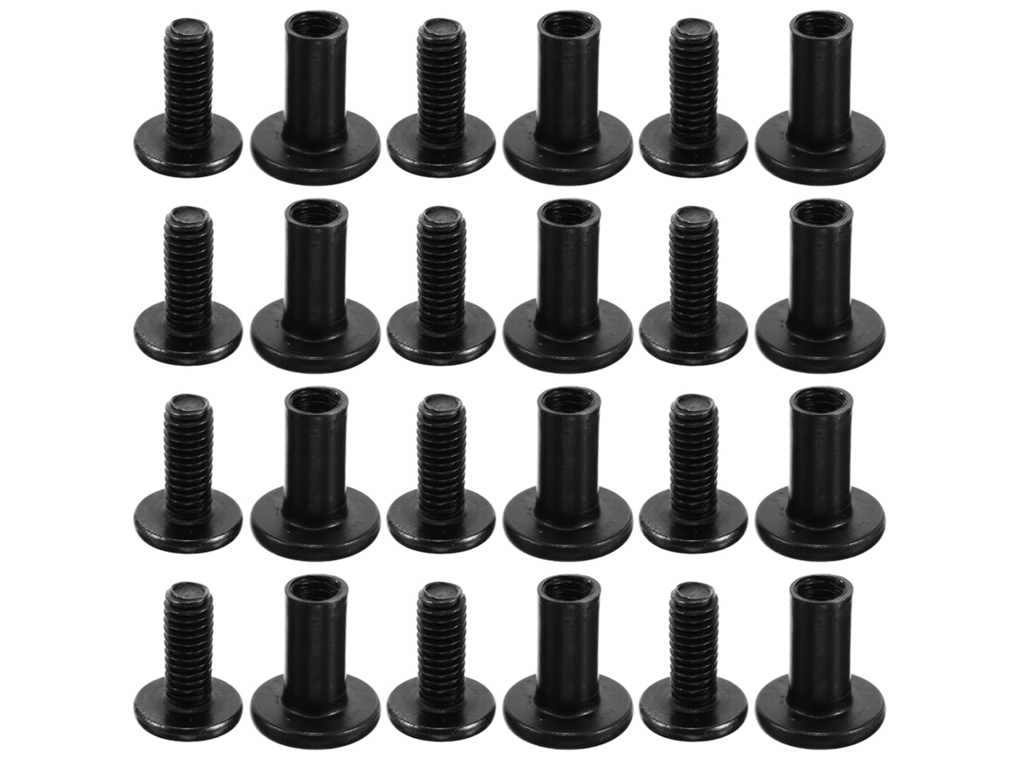 Conjunto De 20 Parafusos E Porcas Ferro Preto Com Encaixe Fácil, Tamanho Médio Compatível Com Projetos De Móveis E