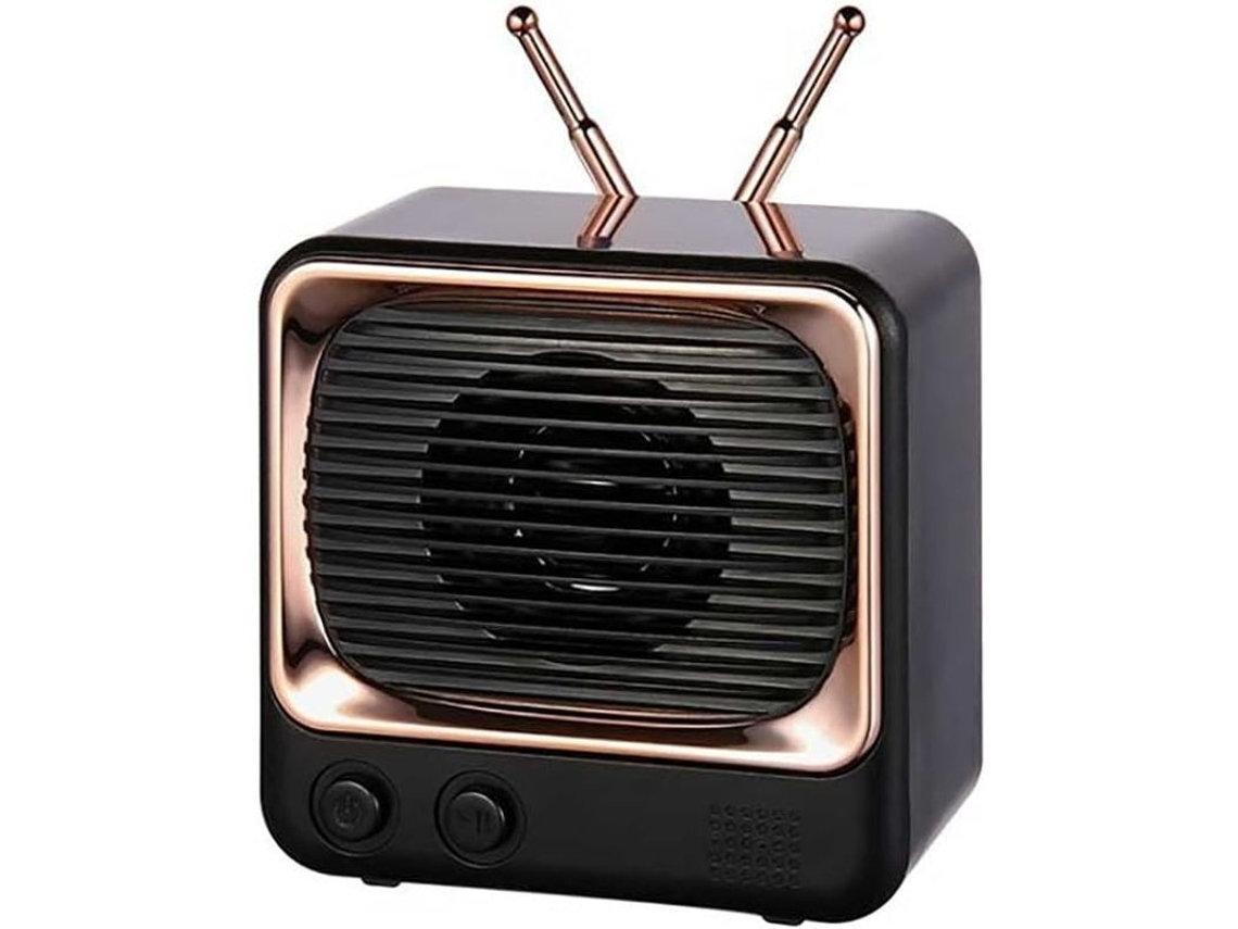 2026 caixa de Som Bluetooth Retrô Preta, Portátil com Rádio Fm, Cartão Tf e Bateria 900mah