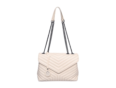 Mala De Ombro De Mulher Luisa Vannini Lv Beige Pele Bege